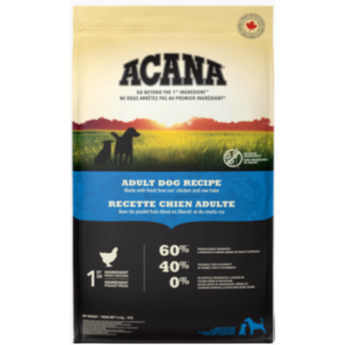 אקאנה לבוגרים כל הגזעים מבוסס עוף